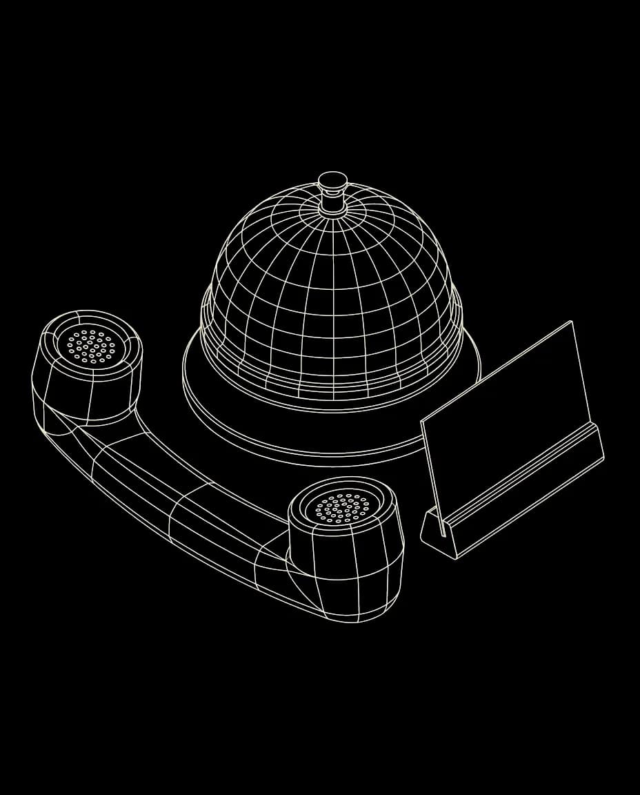 Isometric wireframe icon for Guest Requests
