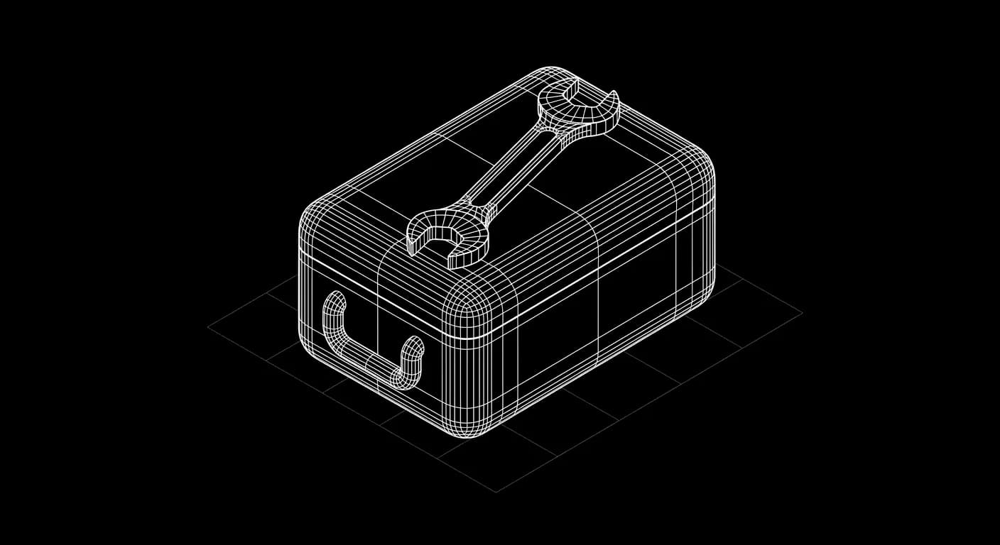 Isometric wireframe illustration for Home Services